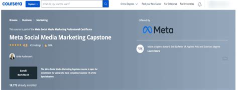 Meta Social Media Marketing Capstone Course by Meta .
